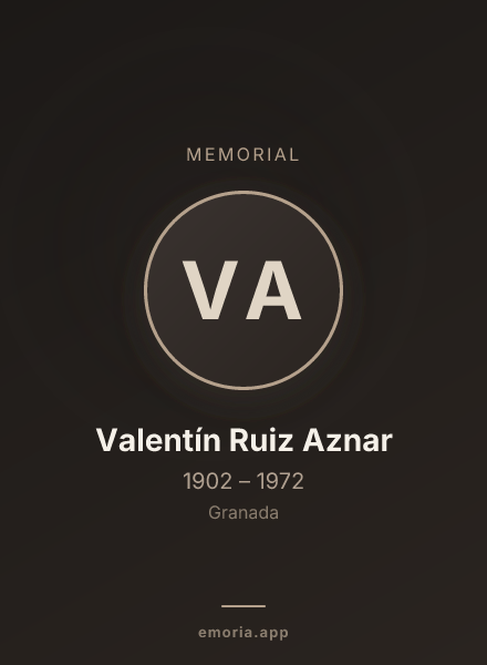 Memorial portrait of Valentín Ruiz Aznar