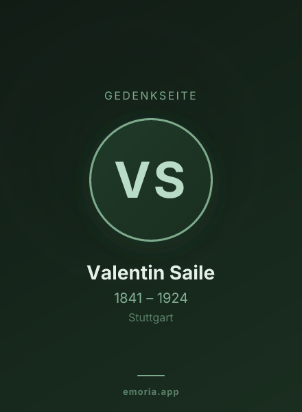 Gedenkportrait von Valentin Saile