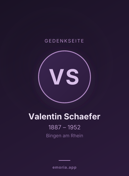 Gedenkportrait von Valentin Schaefer