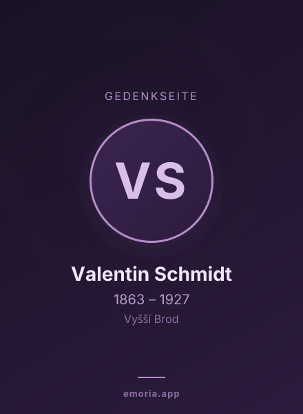 Gedenkportrait von Valentin Schmidt