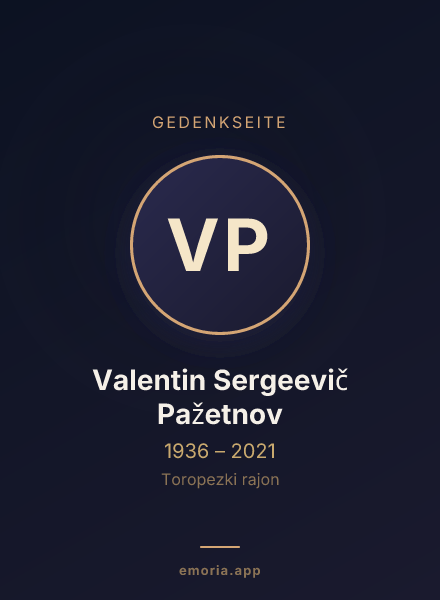 Gedenkportrait von Valentin Sergeevič Pažetnov