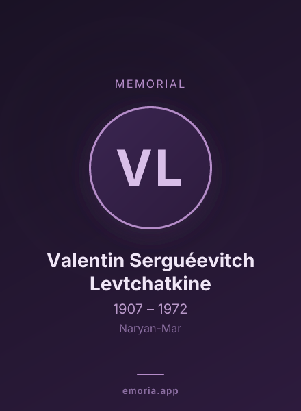 Memorial portrait of Valentin Serguéevitch Levtchatkine