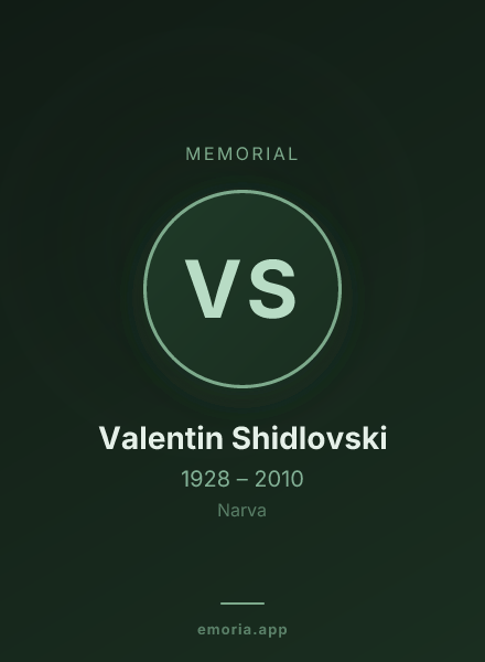 Memorial portrait of Valentin Shidlovski