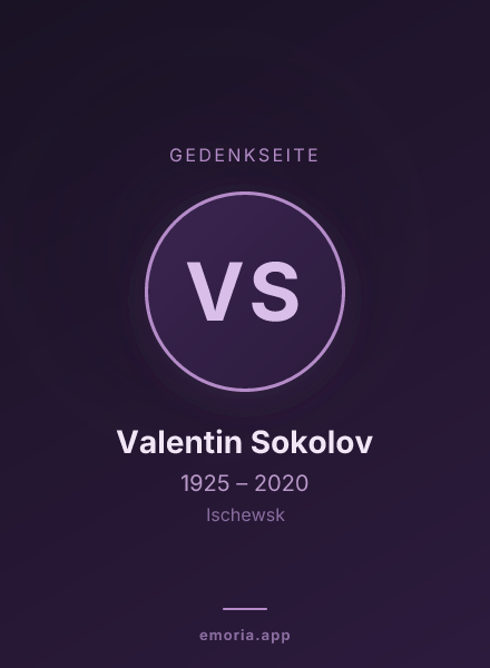 Gedenkportrait von Valentin Sokolov