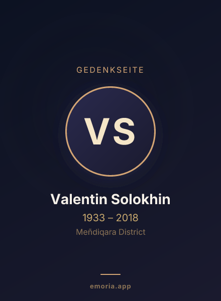 Gedenkportrait von Valentin Solokhin