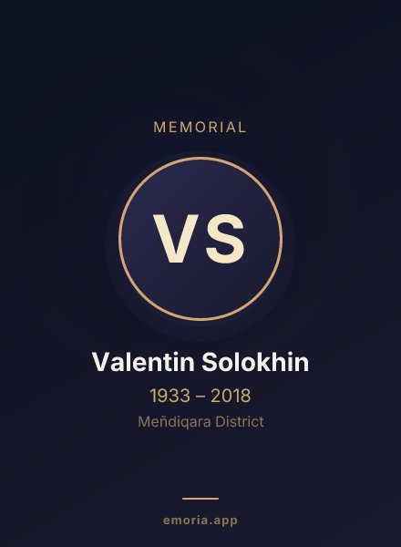 Memorial portrait of Valentin Solokhin