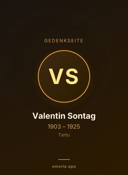 Gedenkportrait von Valentin Sontag