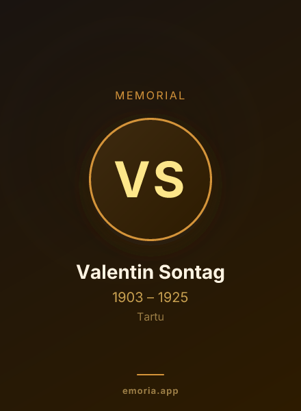 Memorial portrait of Valentin Sontag
