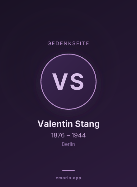 Gedenkportrait von Valentin Stang