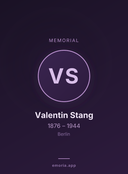 Memorial portrait of Valentin Stang
