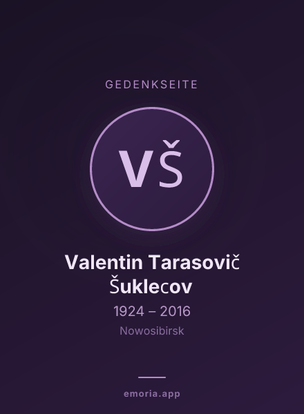 Gedenkportrait von Valentin Tarasovič Šuklecov