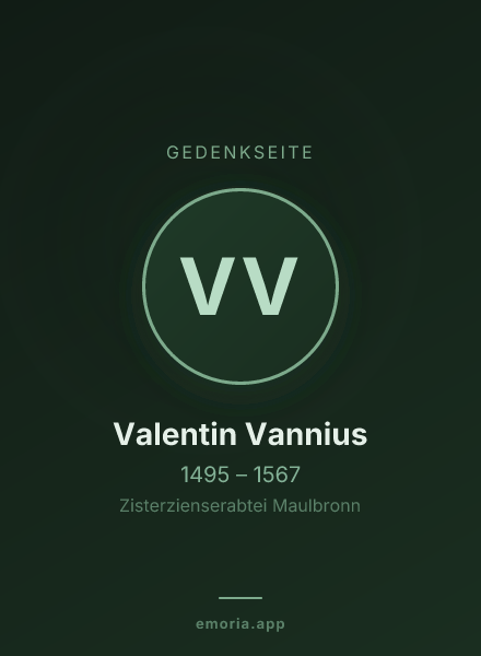 Gedenkportrait von Valentin Vannius