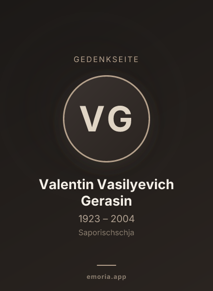 Gedenkportrait von Valentin Vasilyevich Gerasin