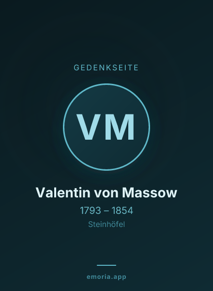 Gedenkportrait von Valentin von Massow