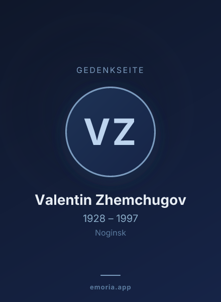 Gedenkportrait von Valentin Zhemchugov