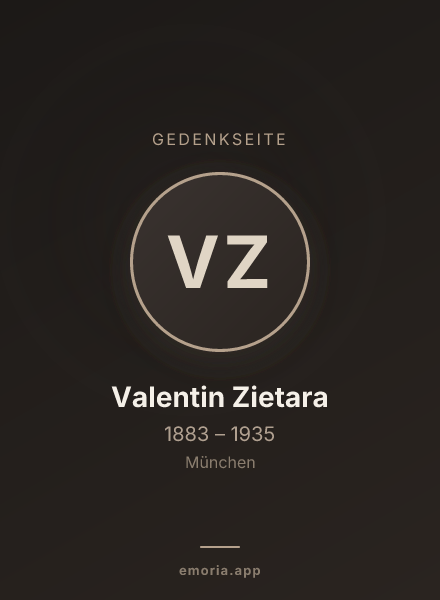 Gedenkportrait von Valentin Zietara