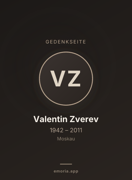 Gedenkportrait von Valentin Zverev