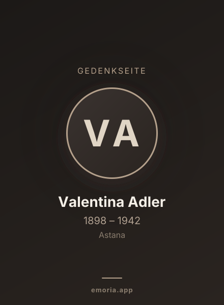 Gedenkportrait von Valentina Adler