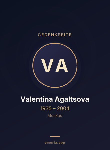 Gedenkportrait von Valentina Agaltsova