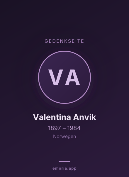 Gedenkportrait von Valentina Anvik