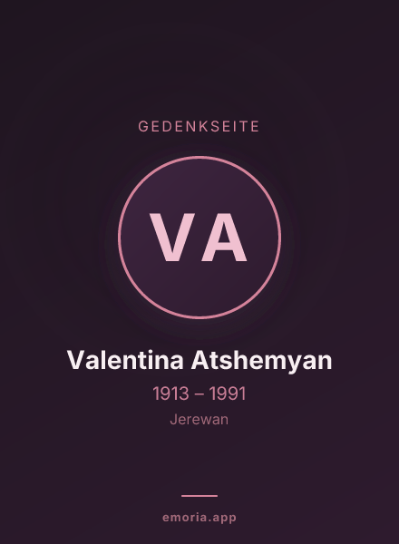 Gedenkportrait von Valentina Atshemyan