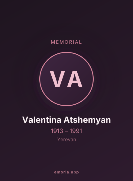 Memorial portrait of Valentina Atshemyan