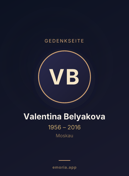 Gedenkportrait von Valentina Belyakova