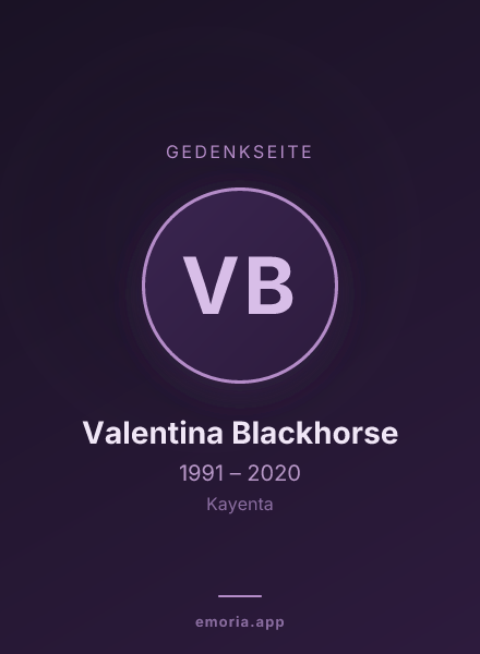 Gedenkportrait von Valentina Blackhorse