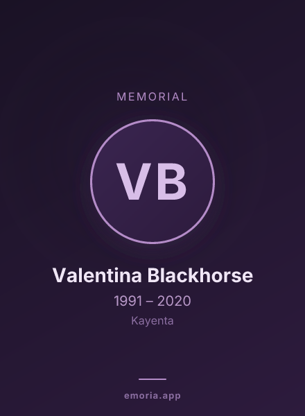 Memorial portrait of Valentina Blackhorse
