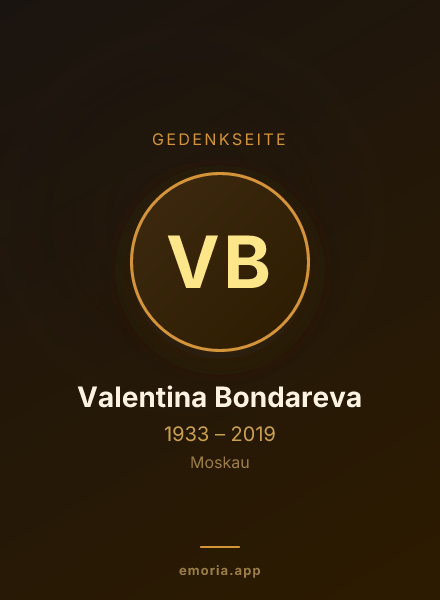 Gedenkportrait von Valentina Bondareva