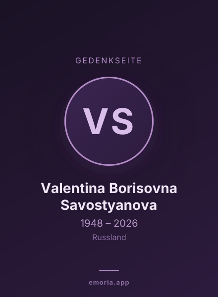 Gedenkportrait von Valentina Borisovna Savostyanova