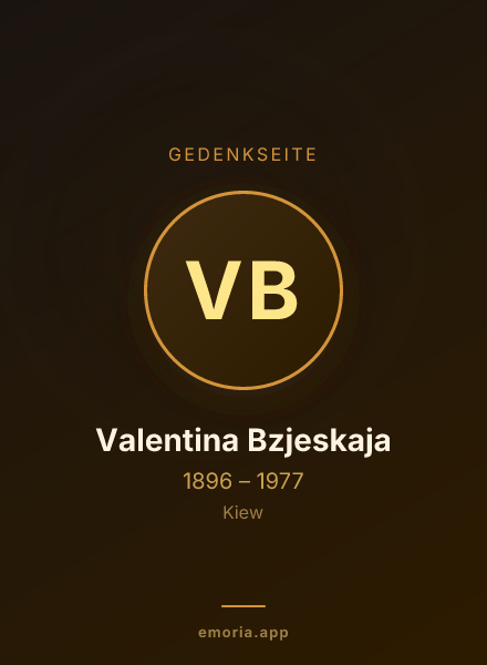 Gedenkportrait von Valentina Bzjeskaja