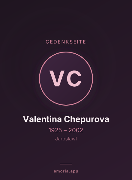Gedenkportrait von Valentina Chepurova