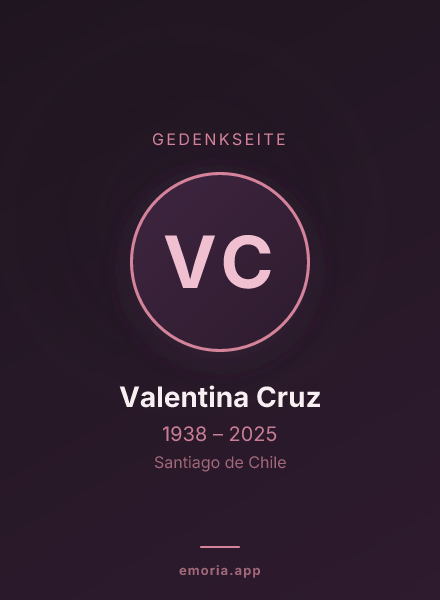 Gedenkportrait von Valentina Cruz
