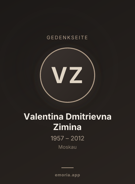 Gedenkportrait von Valentina Dmitrievna Zimina