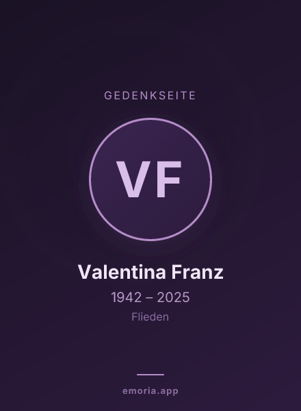Gedenkportrait von Valentina Franz