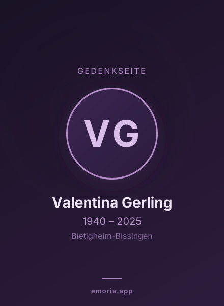 Gedenkportrait von Valentina Gerling