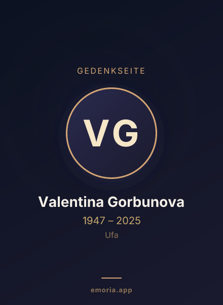 Gedenkportrait von Valentina Gorbunova