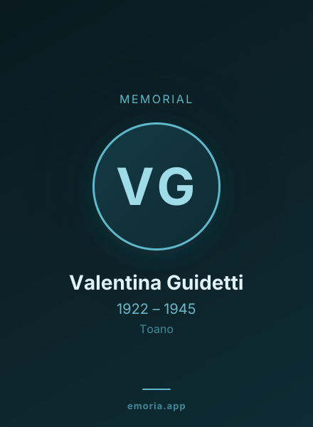 Memorial portrait of Valentina Guidetti