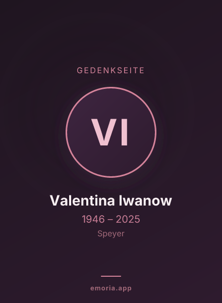 Gedenkportrait von Valentina Iwanow