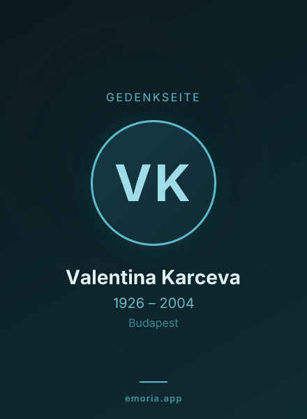 Gedenkportrait von Valentina Karceva