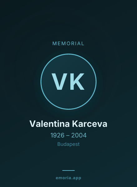 Memorial portrait of Valentina Karceva