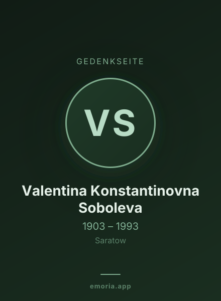 Gedenkportrait von Valentina Konstantinovna Soboleva