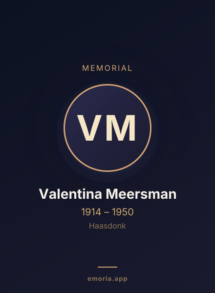 Memorial portrait of Valentina Meersman