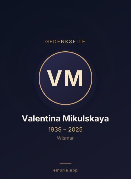 Gedenkportrait von Valentina Mikulskaya