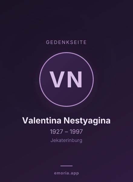 Gedenkportrait von Valentina Nestyagina
