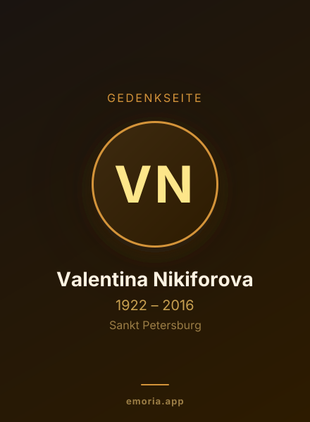 Gedenkportrait von Valentina Nikiforova
