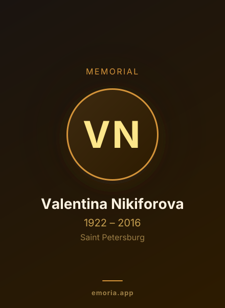 Memorial portrait of Valentina Nikiforova