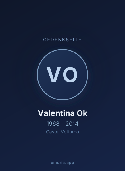 Gedenkportrait von Valentina Ok