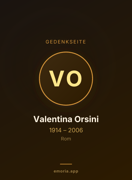 Gedenkportrait von Valentina Orsini